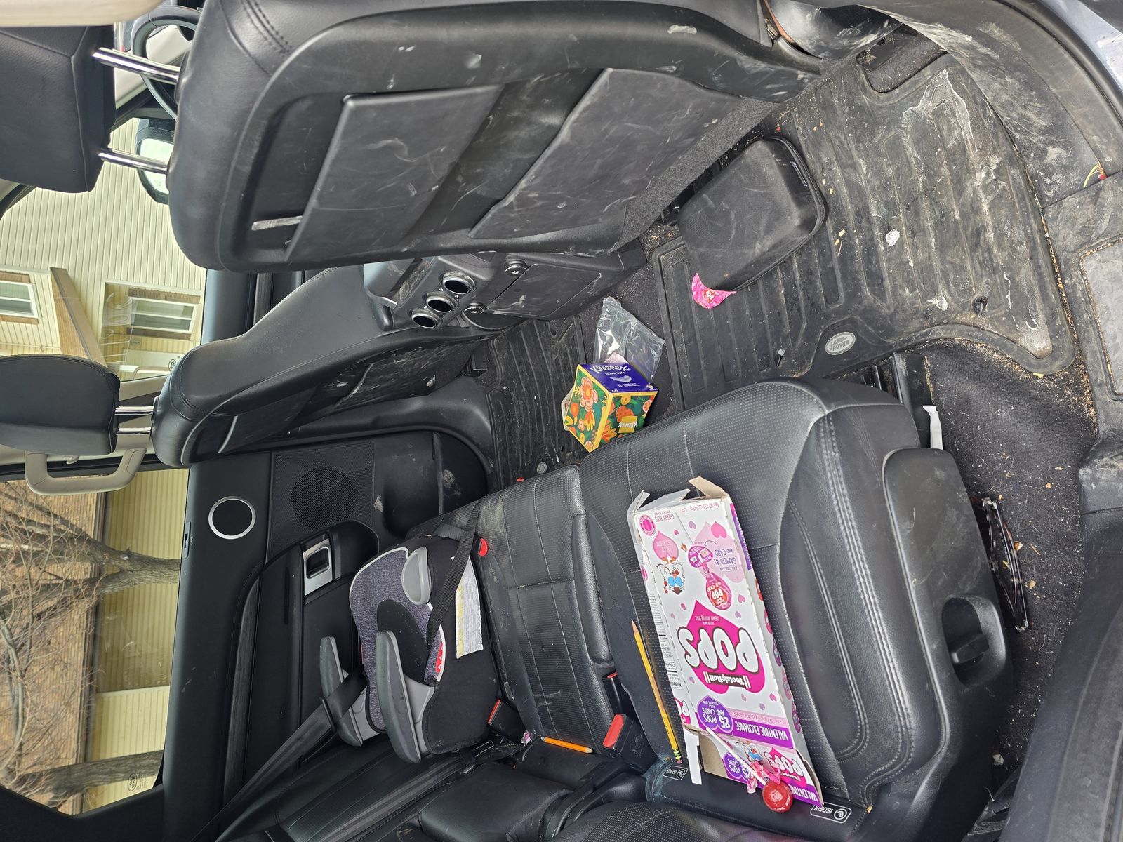 Range Rover rear seats before interior detail, Northern Utah mobile detailing